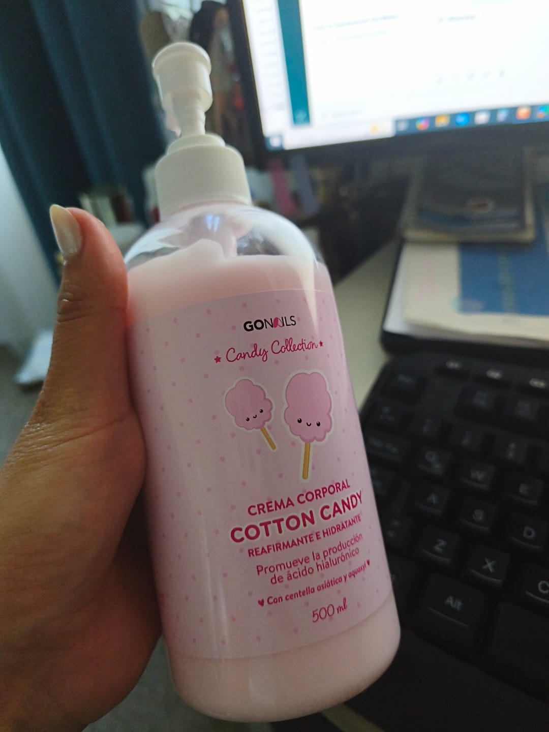 Customer photo review of Crema de Cuerpo Reafirmante e Hidratante Cotton Candy 500 ml