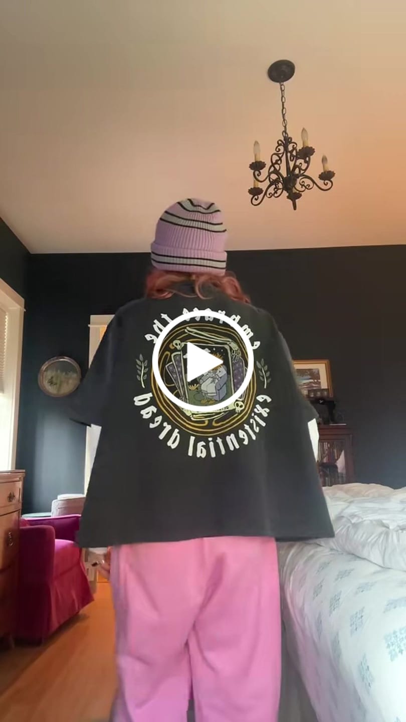 Customer video review of Embrace the Existential Dread T-Shirt