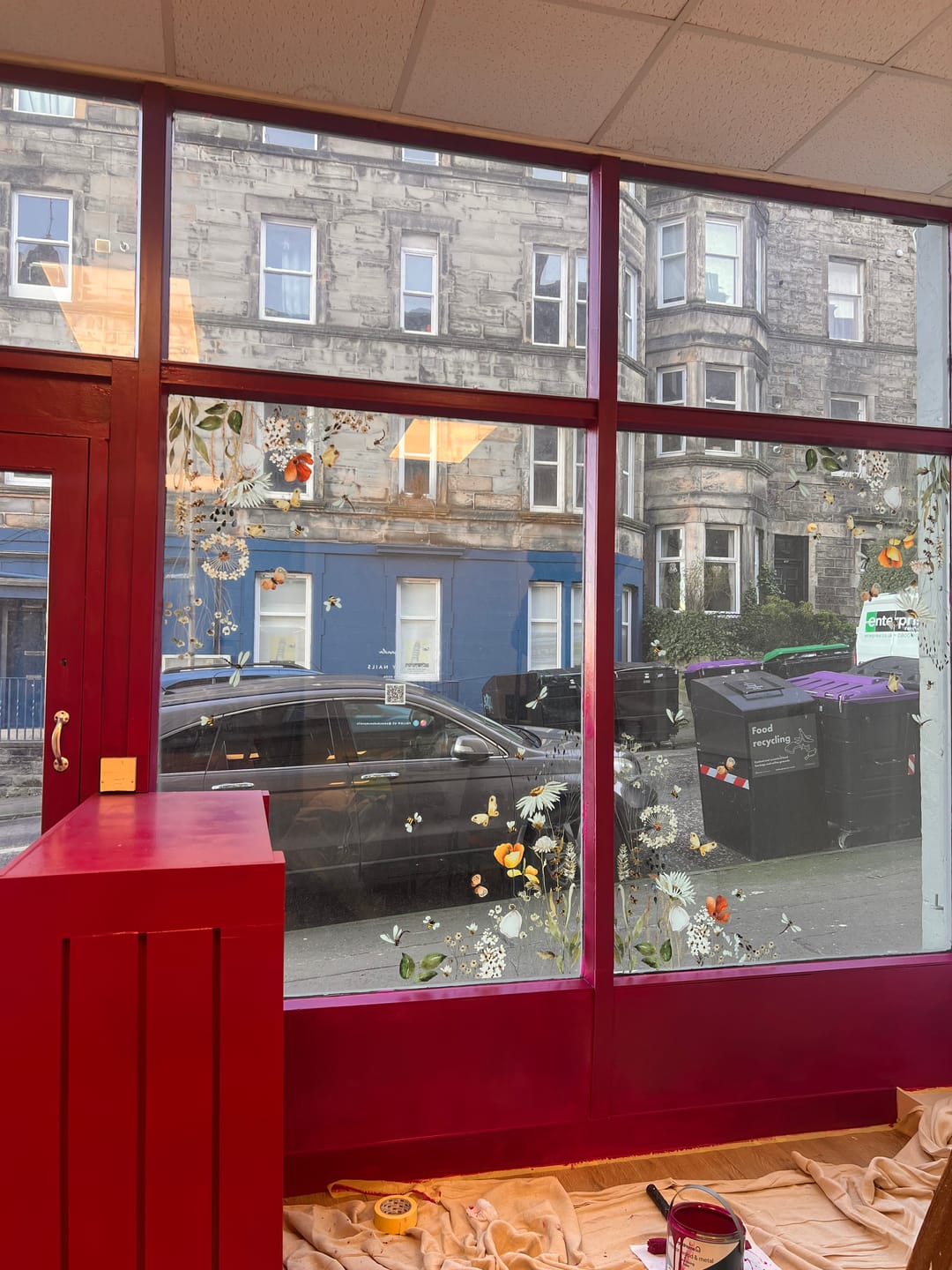 Customer photo review of Wild Meadow Flowers Shop Window Decal Corners