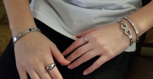 Customer photo review of Anjali Stainless Steel Bracelet Stack