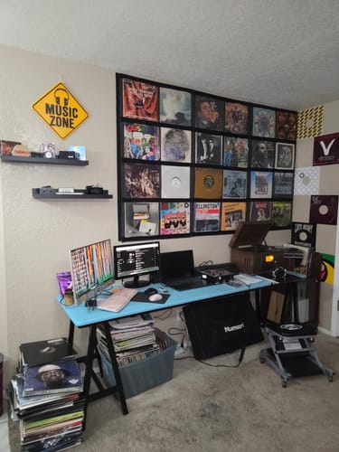 Customer photo review of 12" Vinyl Record Display Frame - LP Wall Storage