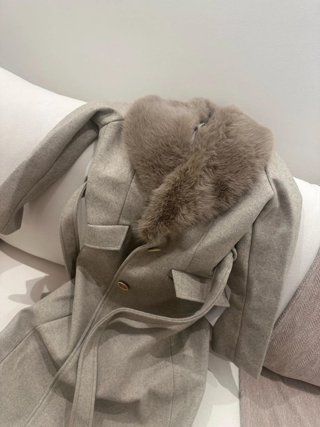 Customer photo review of Kirsty Faux Fur Collar Maxi Coat