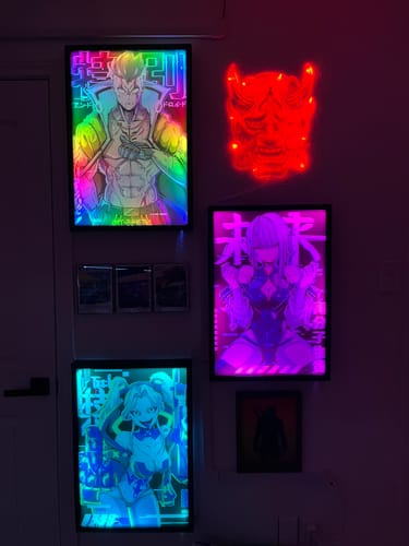 Customer photo review of V1 Tech RGB Shadow Box Addressable RGB Frame for Plexi Glass Acrylic Wall Art