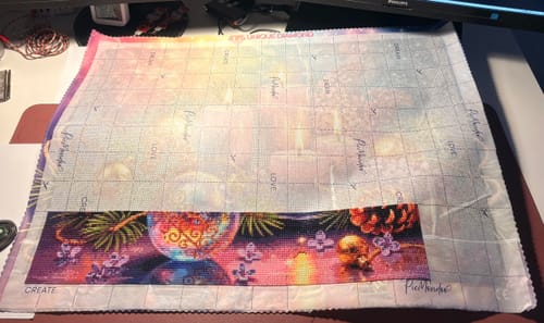 Customer photo review of 5D Diamond Painting – Lila Adventskerzen im Weihnachtszauber