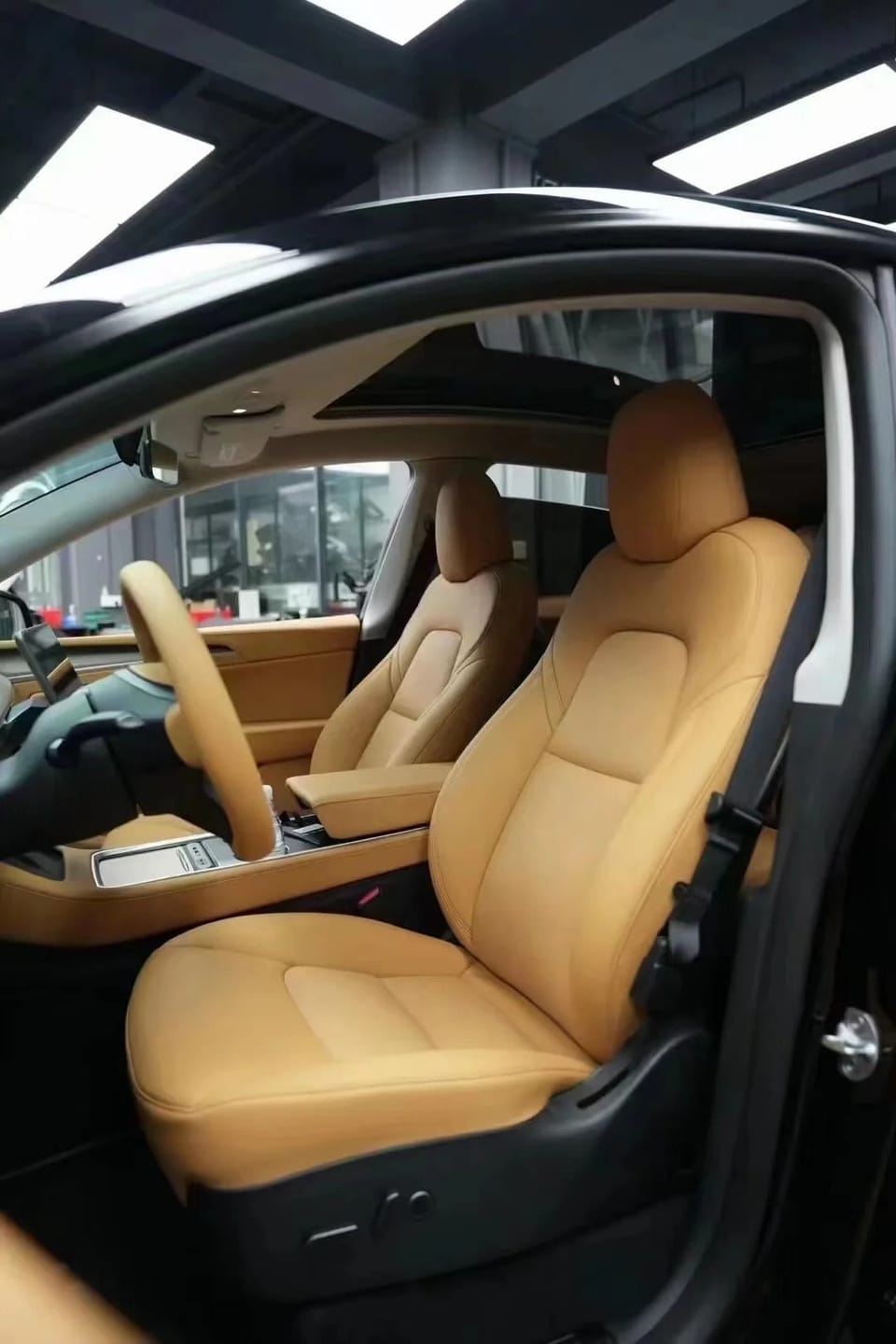 Customer photo review of Nappa Vegan Leather Full Seat Covers for Tesla Model 3/Y/S/X