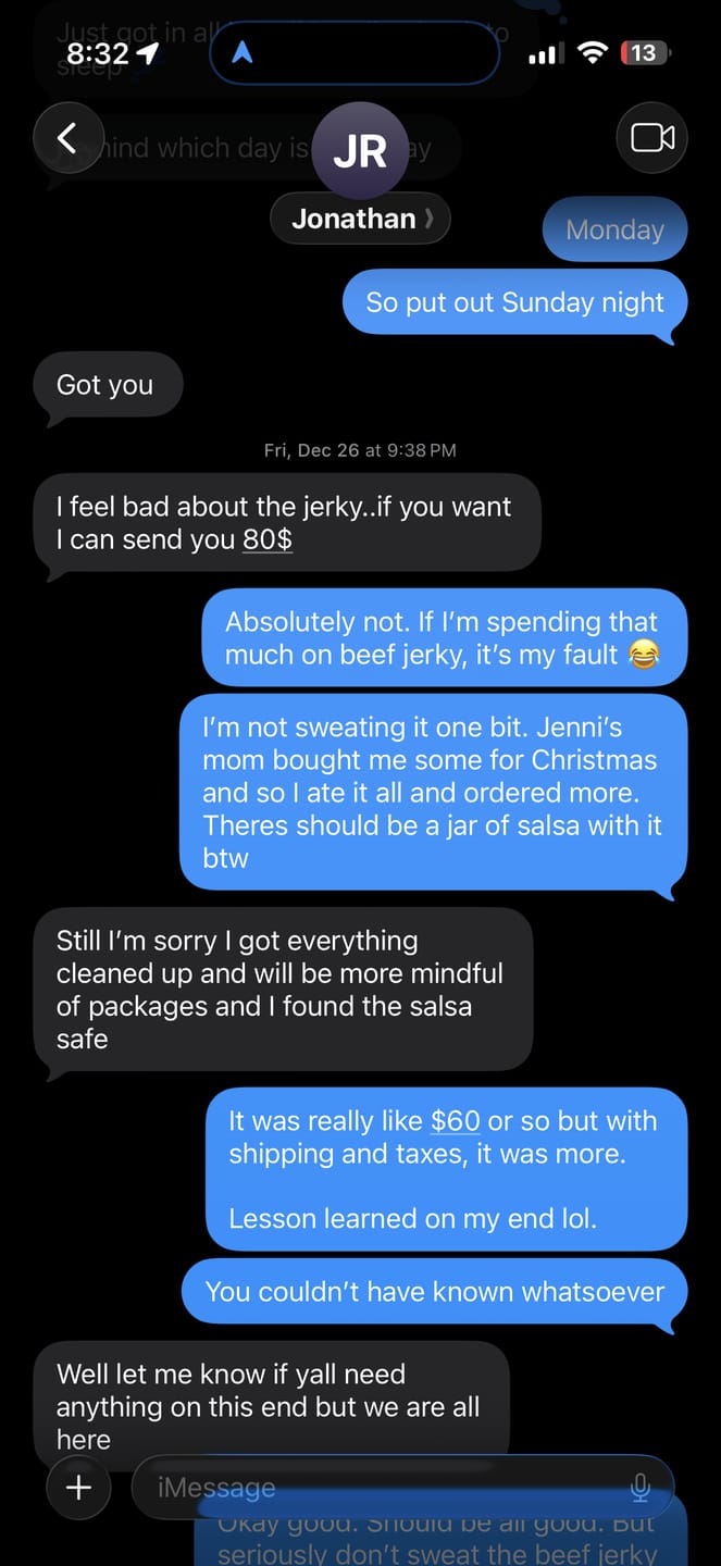 Customer photo review of Peppered Beef Jerky