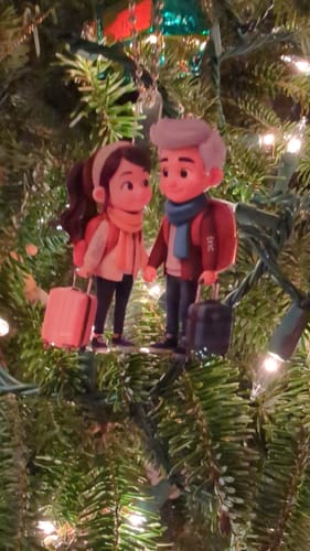 Customer photo review of Travel Ornament For Adventure Couple - Personalized Acrylic Ornament