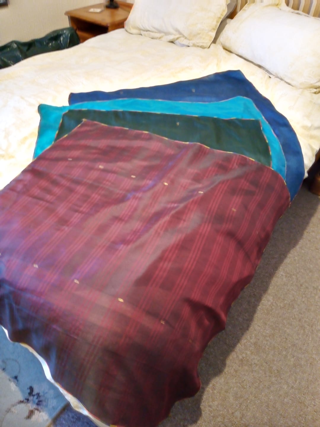 Customer photo review of 4 Pure Silk Scarves: Claim For Free Now