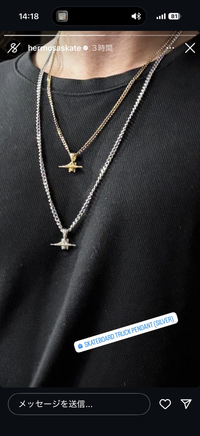 Customer photo review of Skateboard Truck Pendant (Silver)