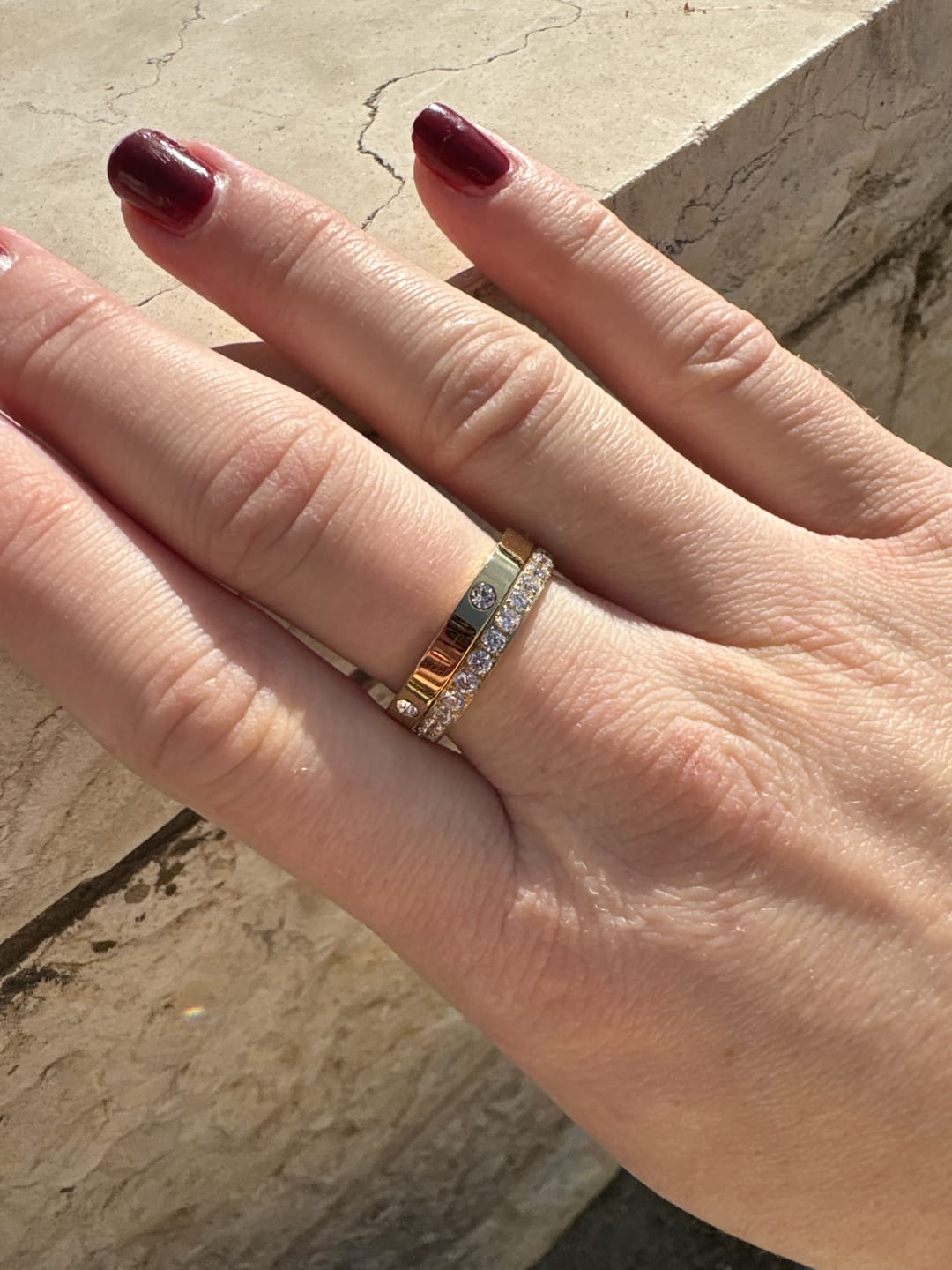 Customer photo review of Eternity Stacking Ring