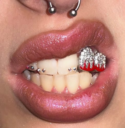 Customer photo review of Grillz Dual Blood - Silver