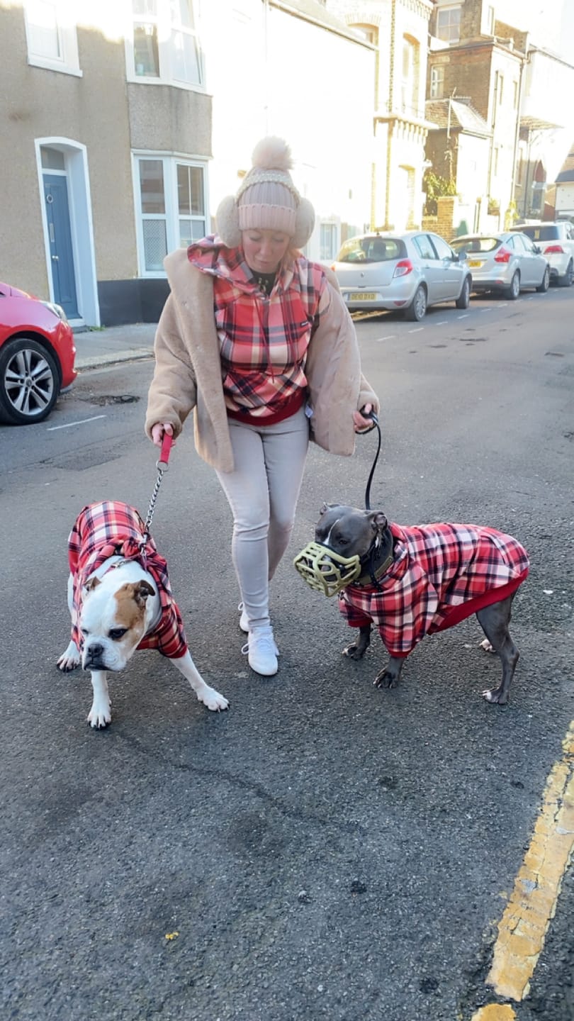 Customer photo review of Plaid Human Hoodies