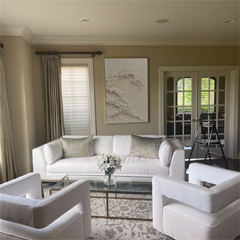 Customer photo review of Ocean And Sky Textured Painting Canvas #OS043