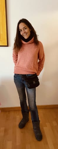 Customer photo review of Riñonera "Mini Classic Black & Old Gold" · Piel · Cuero · Pieza Exclusiva Núm. 14954
