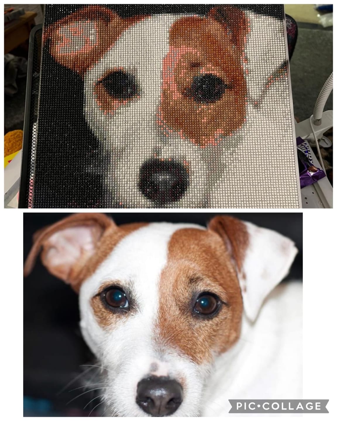 Customer photo review of Personalised Crystal Art Canvas Kit