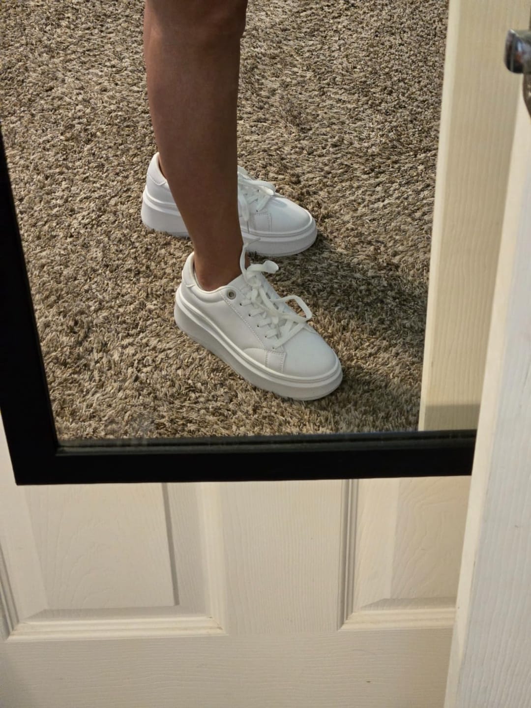 Customer photo review of LUCKY STEP Women's 2.6" Platform Sneakers - Faux Leather Casual Walking Shoes