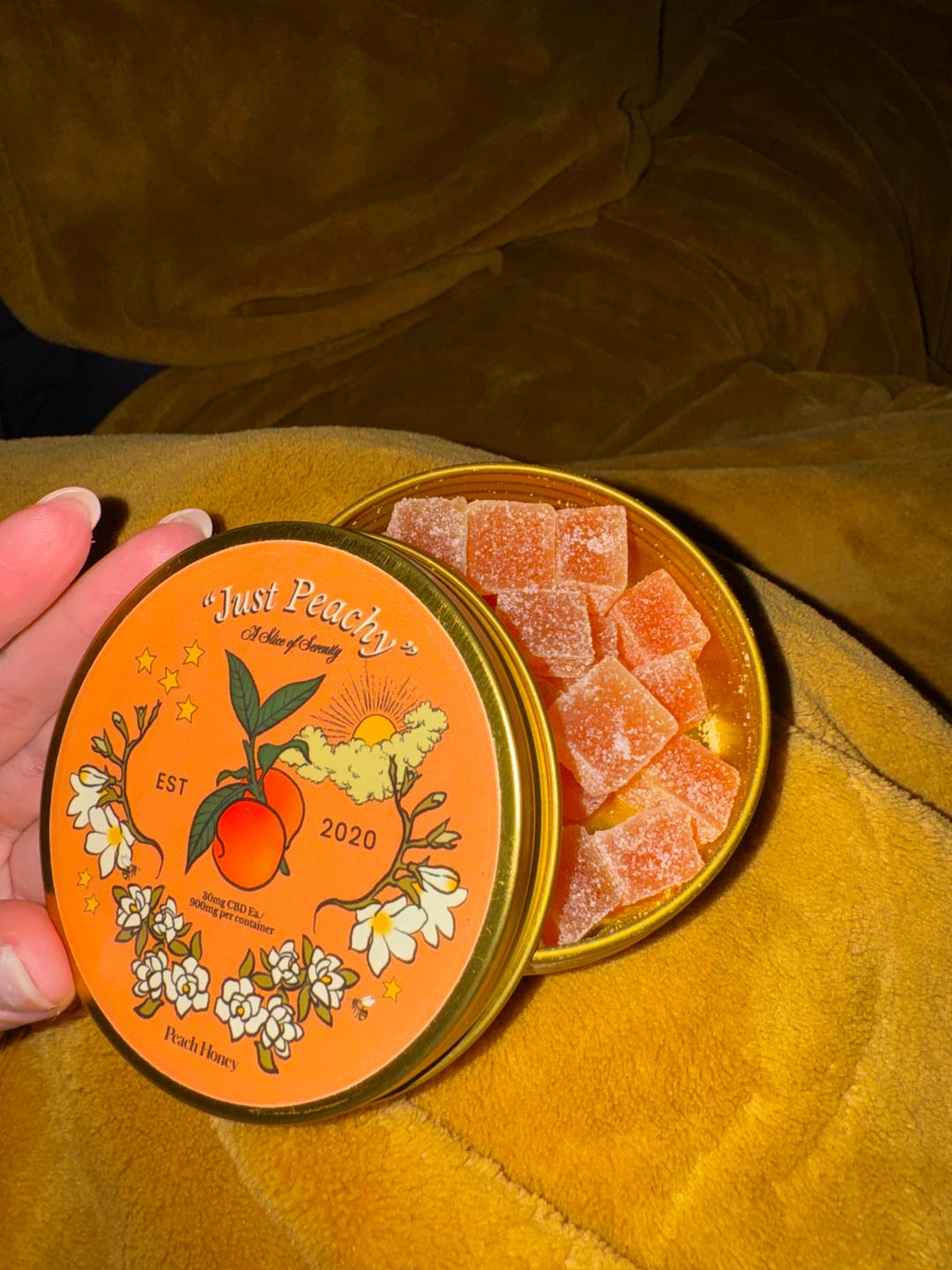 Customer photo review of "Just Peachy" CBD Gummies