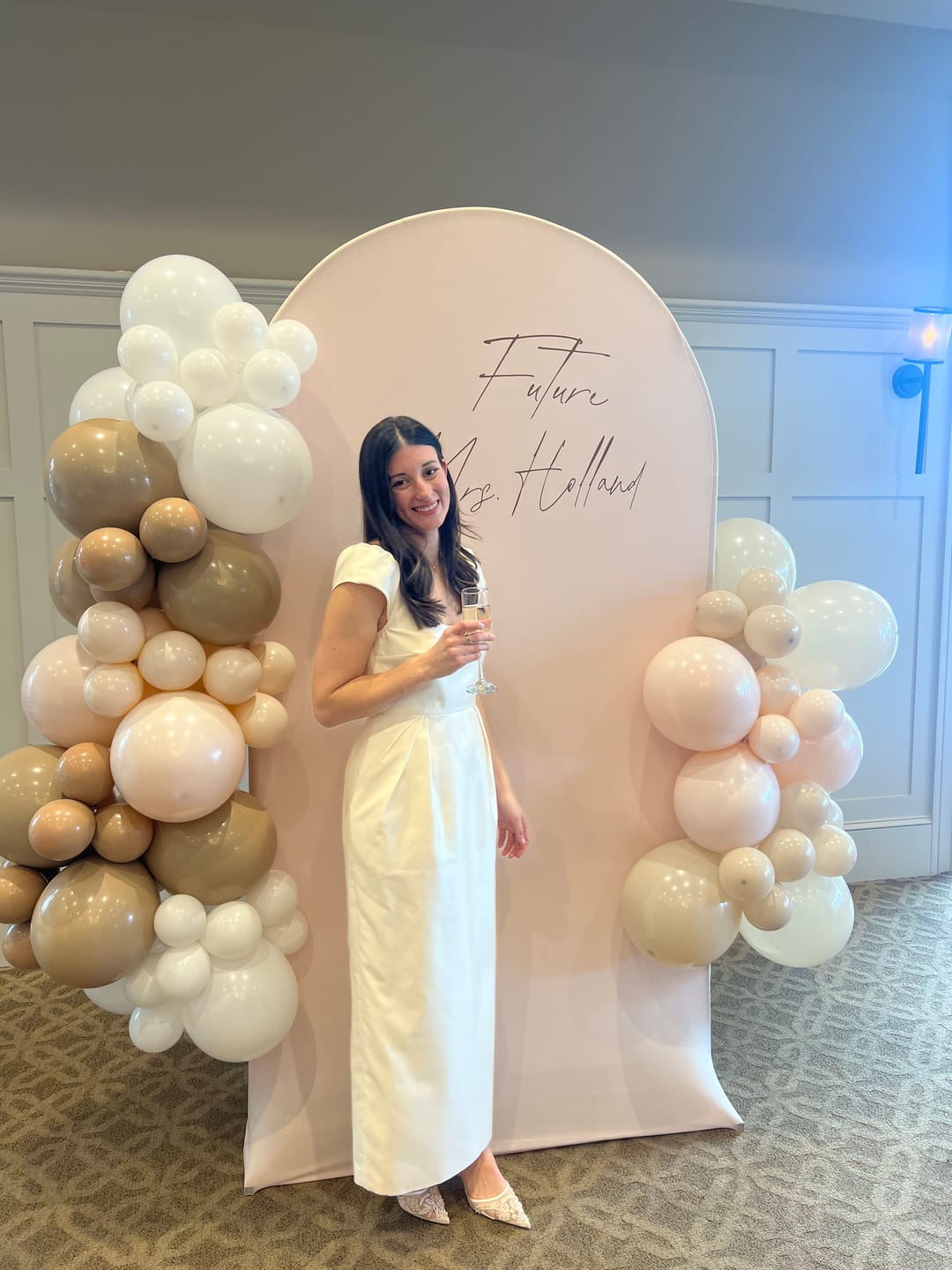 Customer photo review of The Bellmont Dress in Ivory