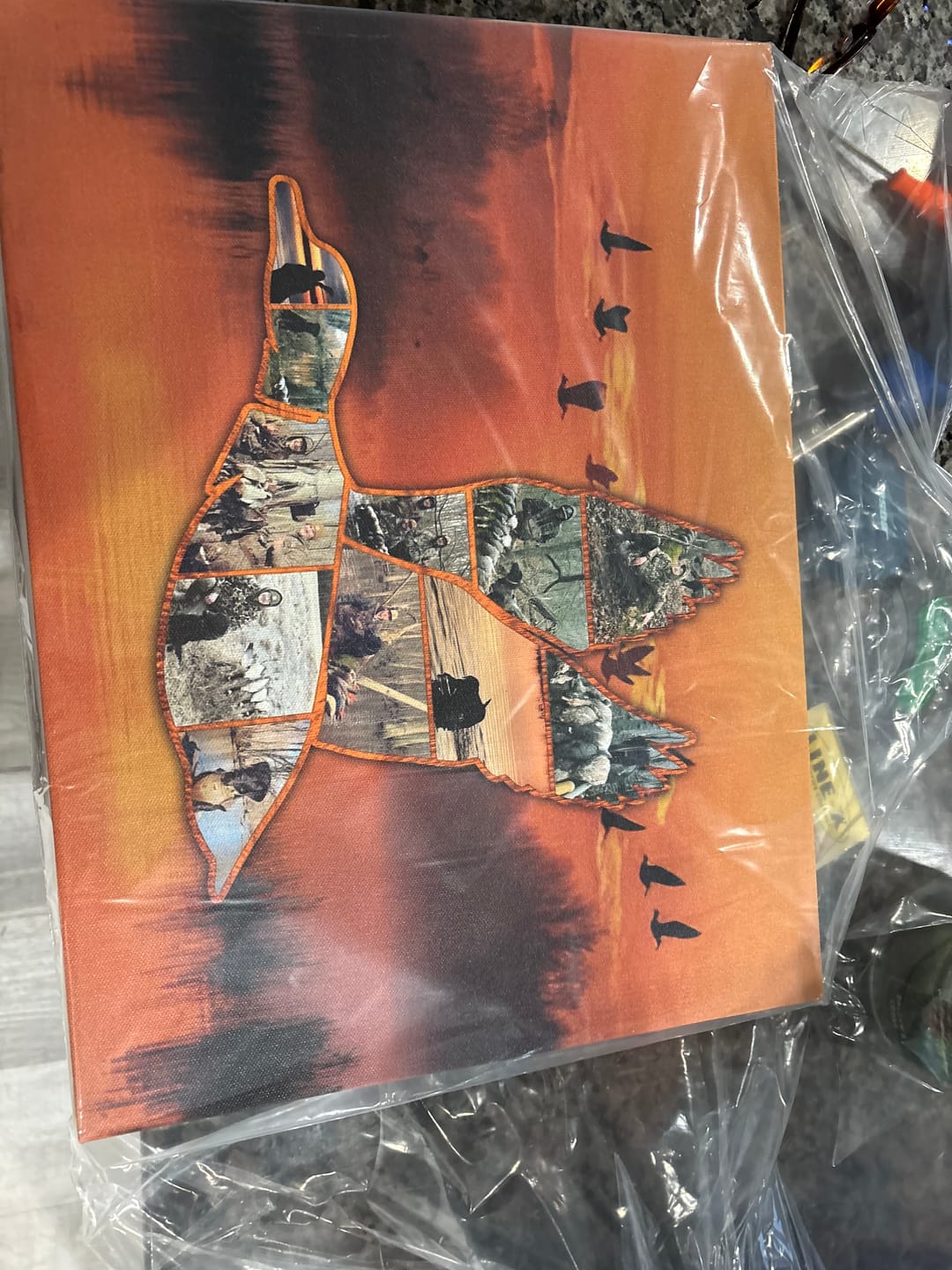 Customer photo review of Personalized Duck Hunting Canvas – Custom Photo Wall Art Gift for Hunters