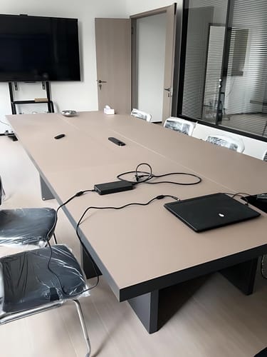 Customer photo review of Refined Spacious Conference Table with Power Outlet for Offices