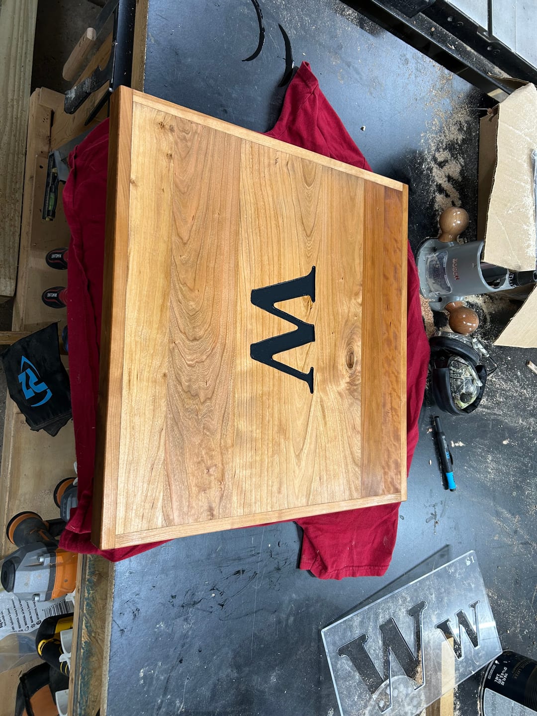 Customer photo review of 5" Letter Acrylic Router Template Set - Alphabet Inlay Template