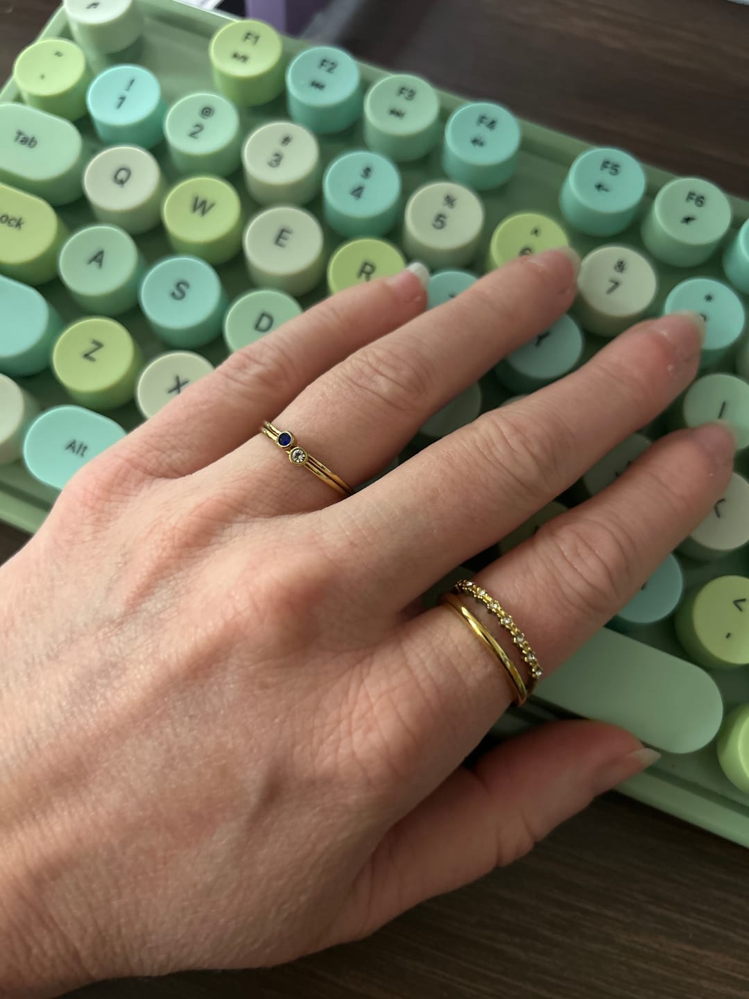 Customer photo review of Marissa White Crystal Layered Ring