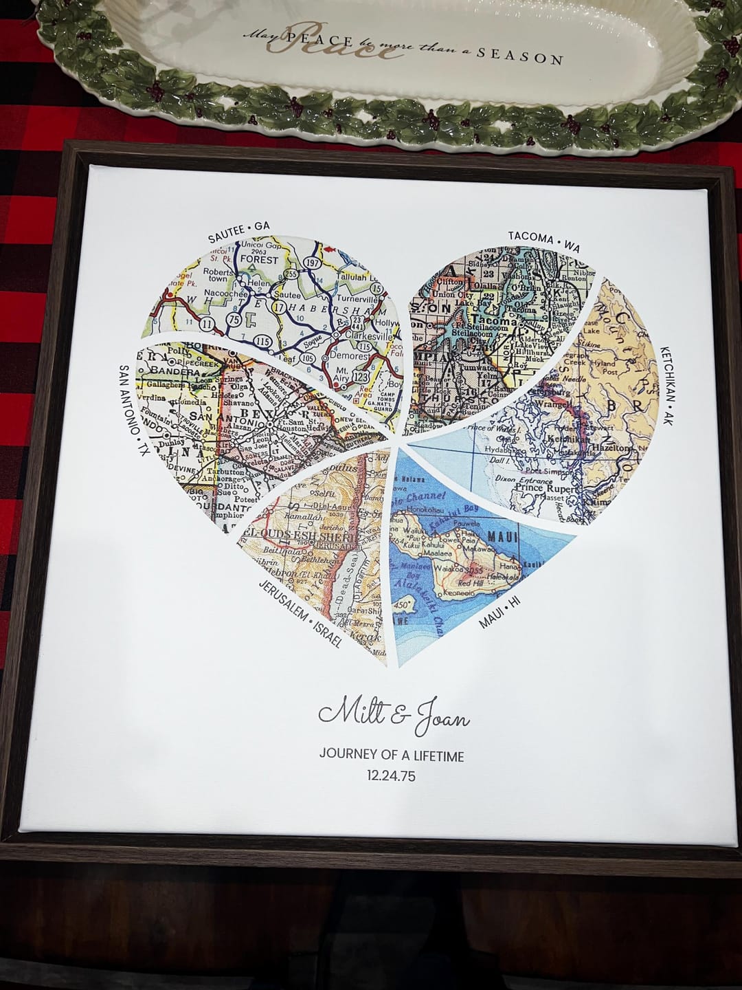 Customer photo review of Personalized Heart Map Print