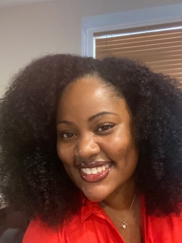 Customer photo review of CurlyMe 3 In 1 Half Wig Afro Kinky Curly Glueless Install Half Wig With Draw-string Beginner Friendly