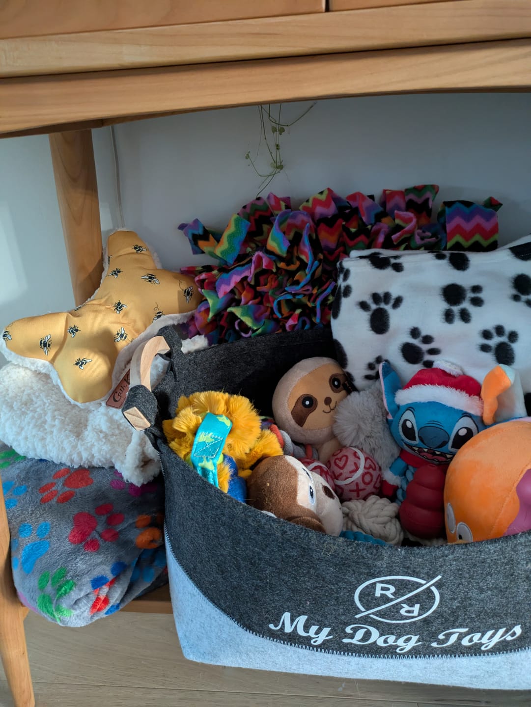 Customer photo review of Black Paws on White Anti Pill Polar Fleece Fabric