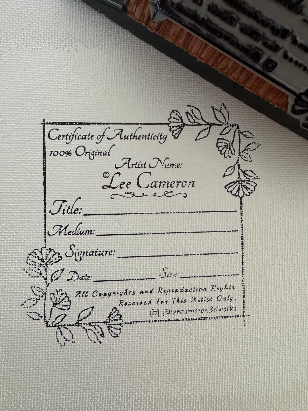 Customer photo review of Custom Rubber Stamp