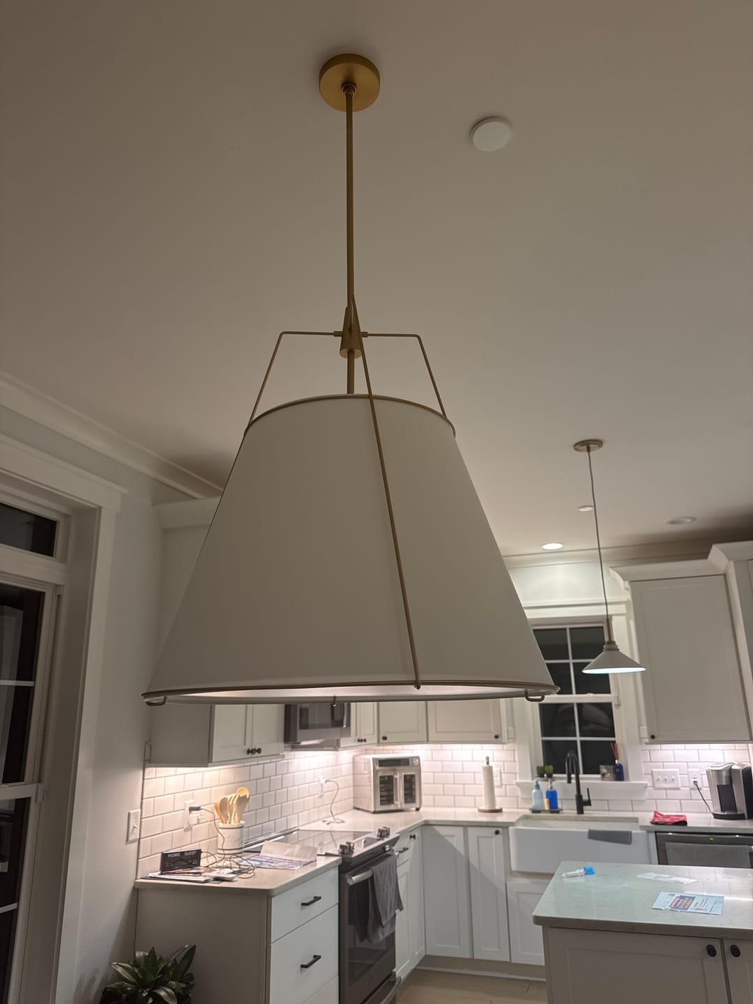 Customer photo review of Modern Fabric Conical Drum Cage Pendant Light