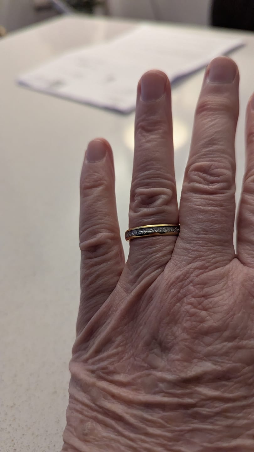 Customer photo review of The Golden Steel 4mm Wonder Ring