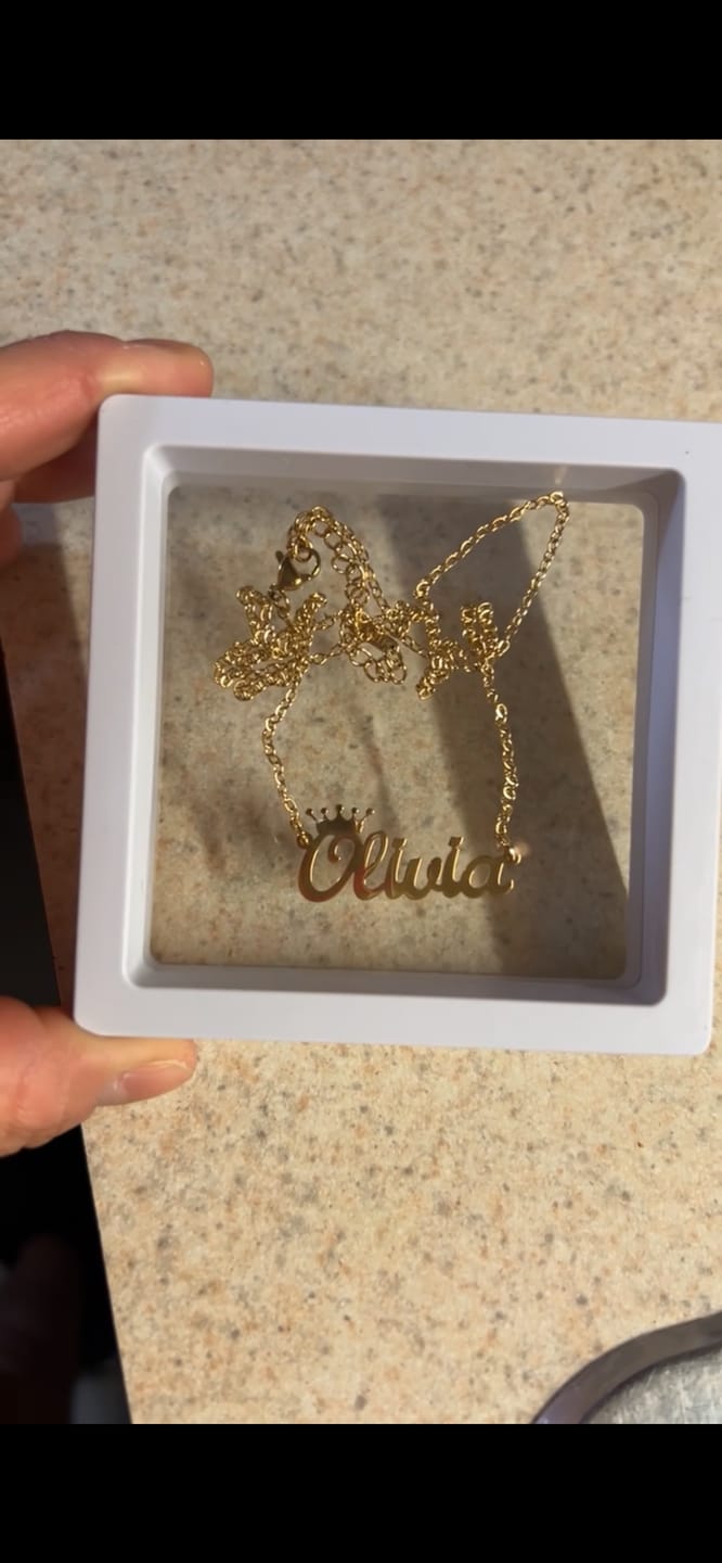 Customer photo review of Royal Name Necklace