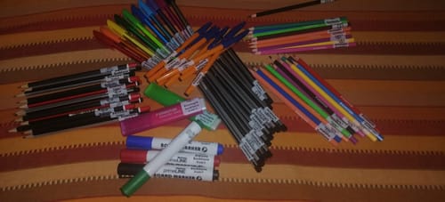 Customer photo review of Wrap-around Pencil & Pen Labels