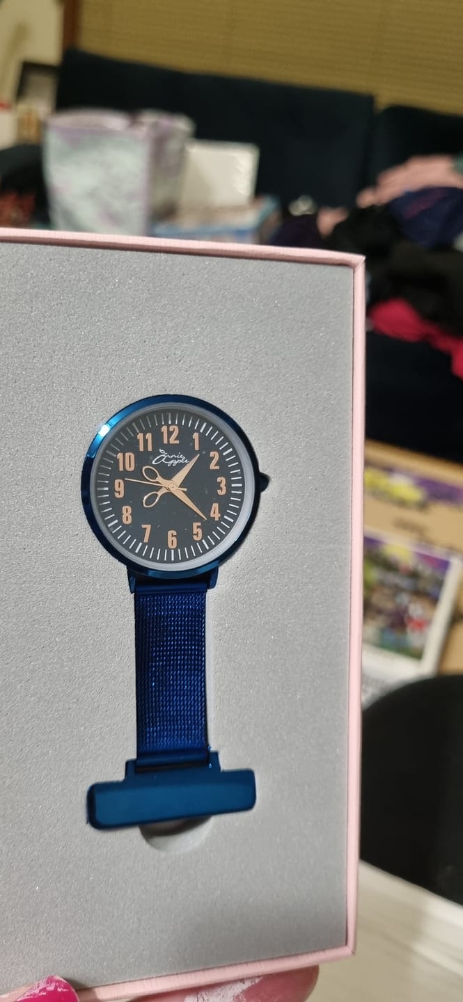 Customer photo review of Aurora Rose Gold/Blue Mesh Fob 35