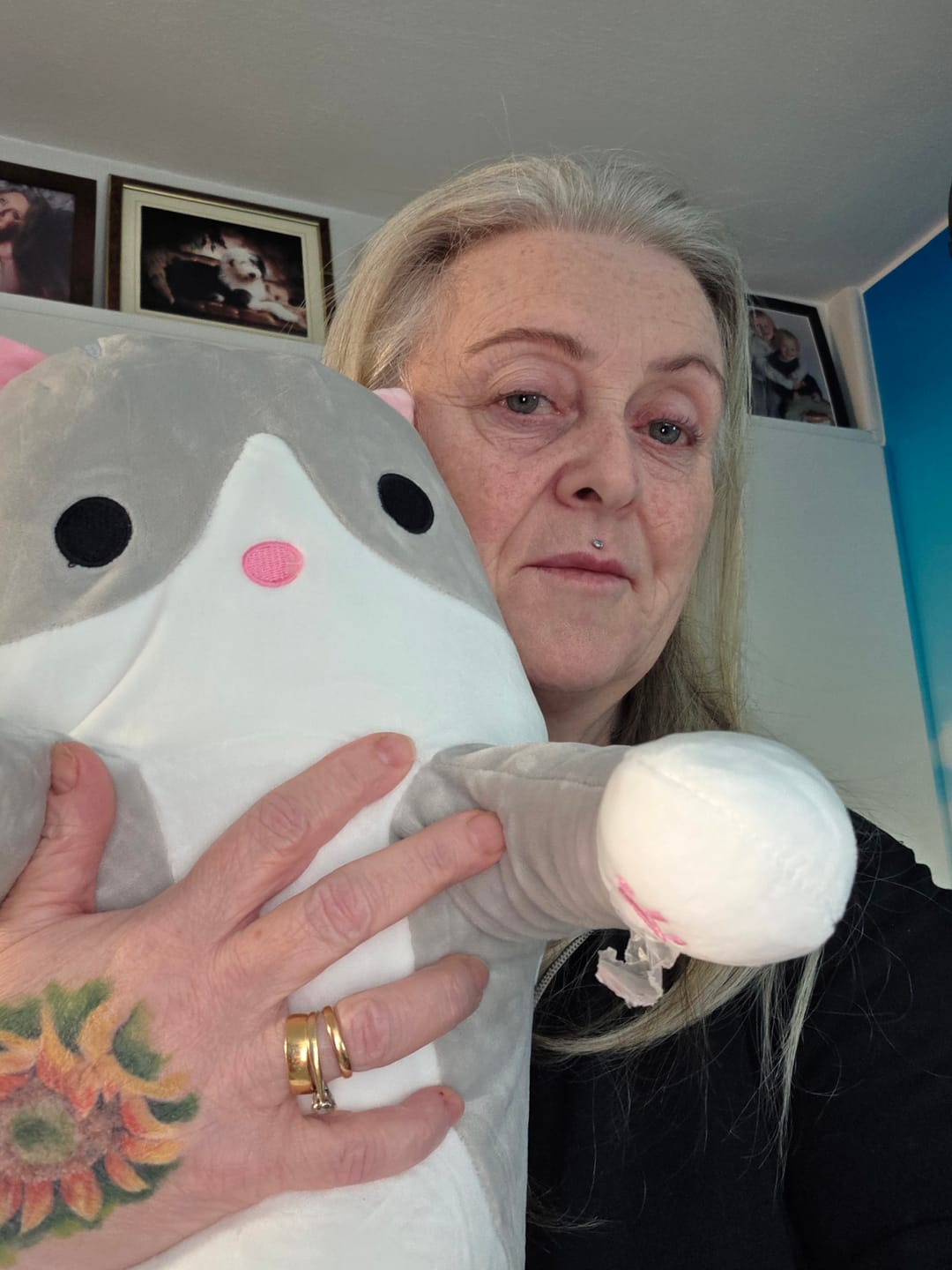 Customer photo review of Long Squishy Cat Pillow