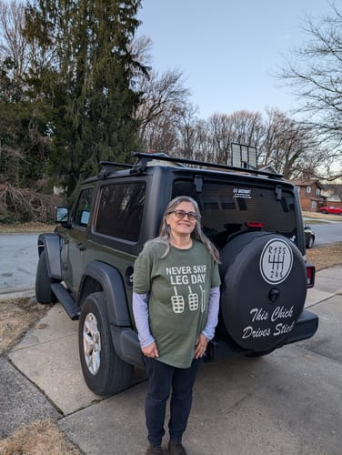 Customer photo review of Never Skip Leg Day T-Shirt