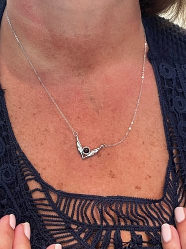 Customer photo review of Pure Angel Wings Projection Necklace