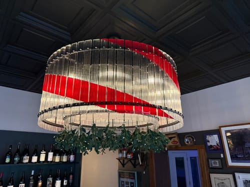 Customer photo review of Bulk 11.8" Artificial Mistletoe Pick with Red Bow Christmas Stems Ornaments Wholesale
