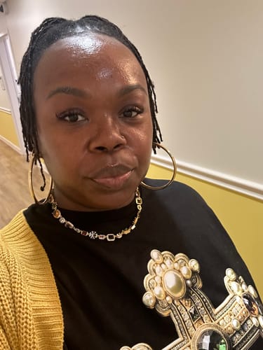 Customer photo review of Solstice Gemstone Necklace Gold