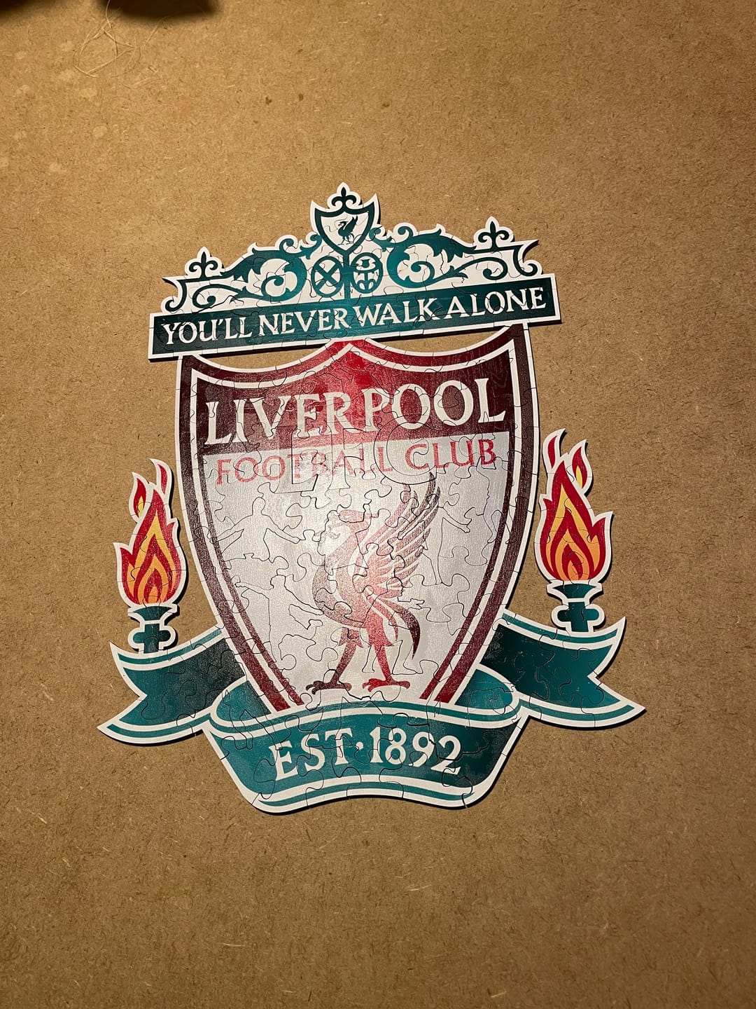 Customer photo review of Liverpool FC® Logo - Wooden Puzzle