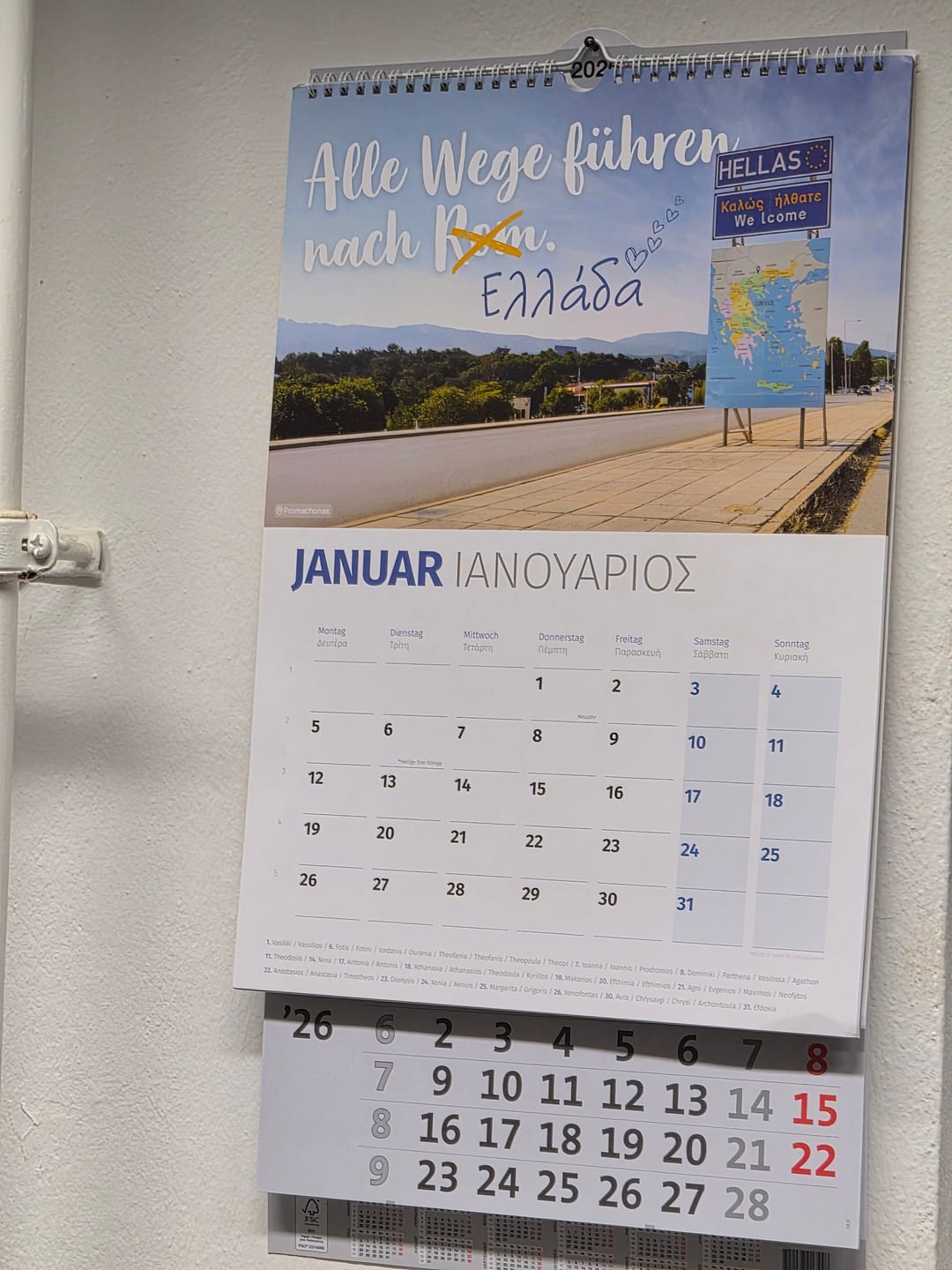 Customer photo review of DU BIST GRIECHE Kalender 2026