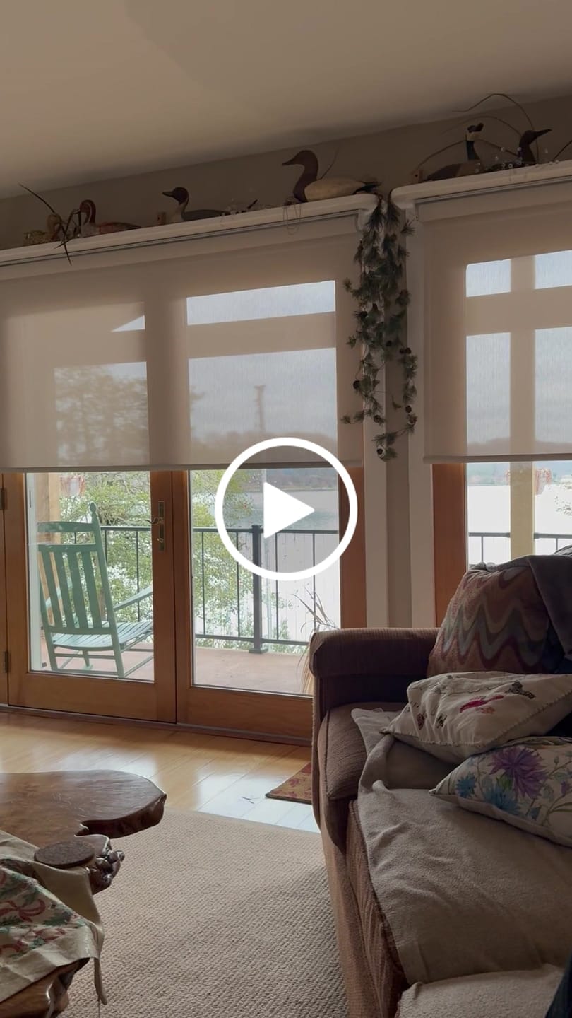 Customer video review of SmartWings Motorized Light Filtering Solar Shades 1%/3%/5% Openness Aventus