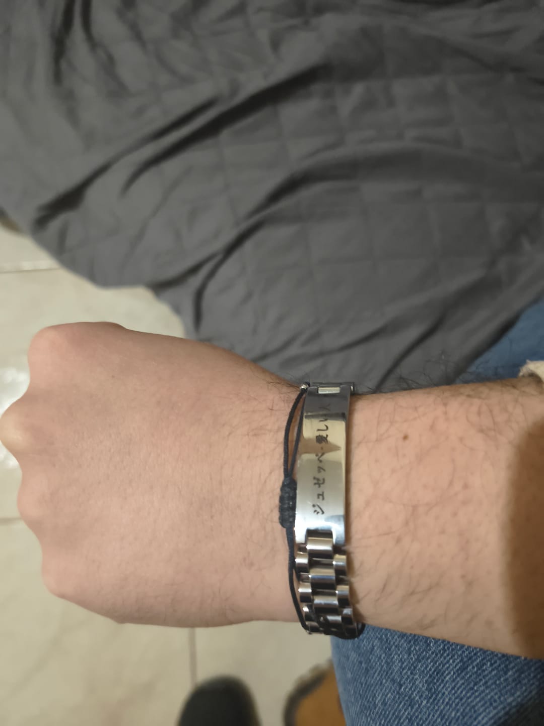 Customer photo review of Bracelet Japonais Personnalisé Homme