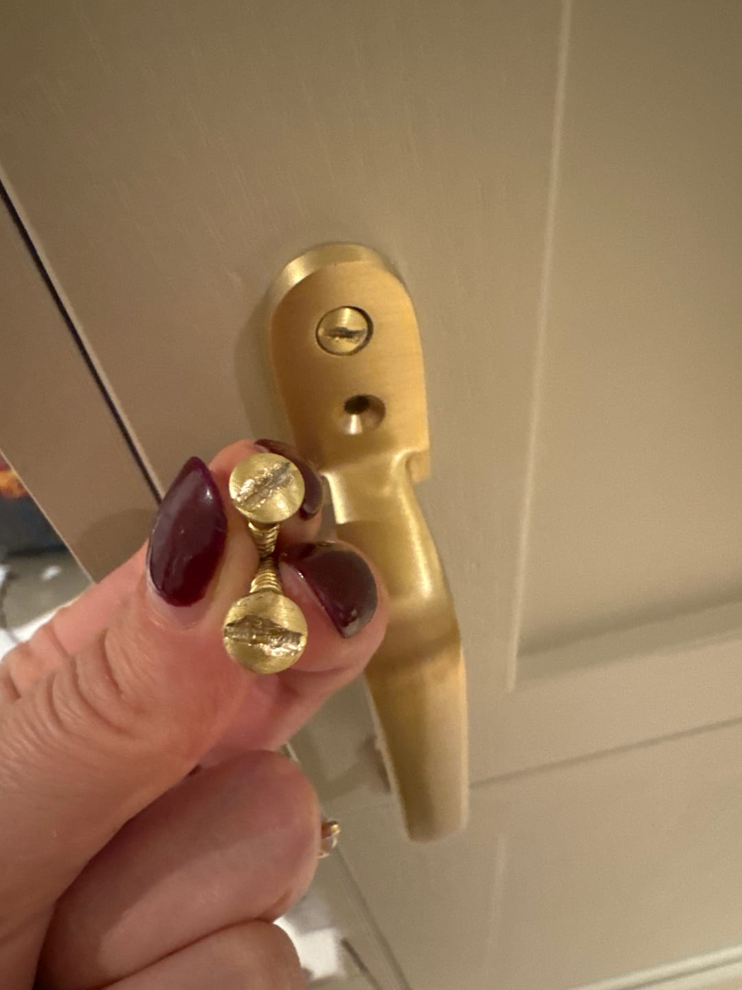 Customer photo review of Classic Brushed Satin Brass Cupboard Handles | Lacquered