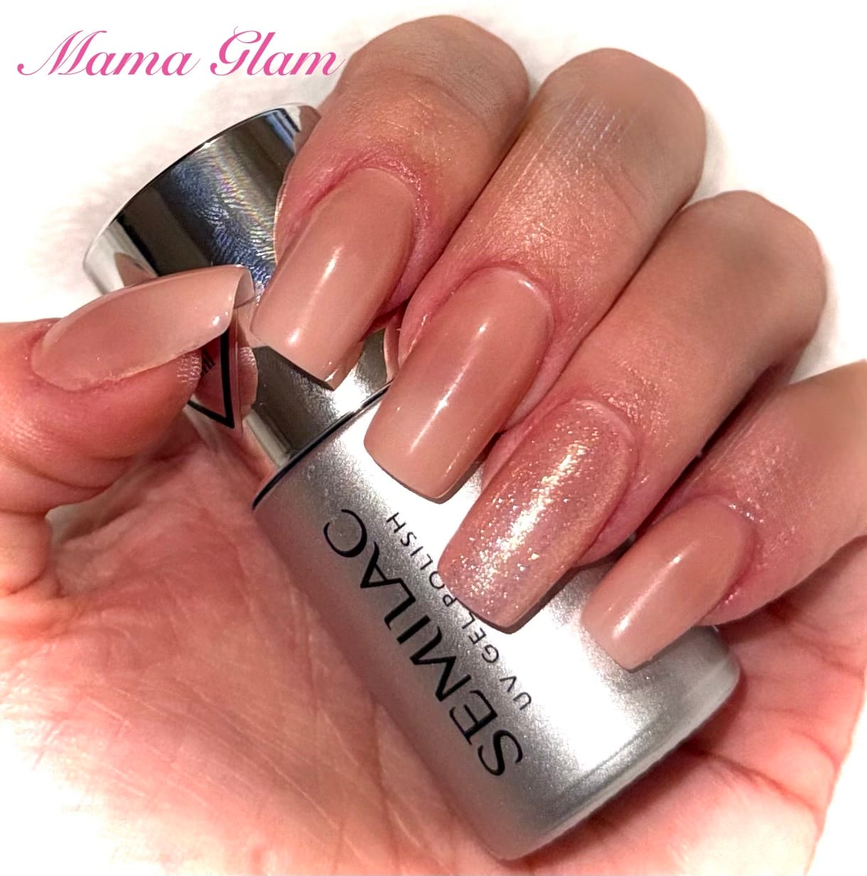 Customer photo review of Semilac Skin Tone Cover Base Pale Beige - Builder Gel in a Bottle