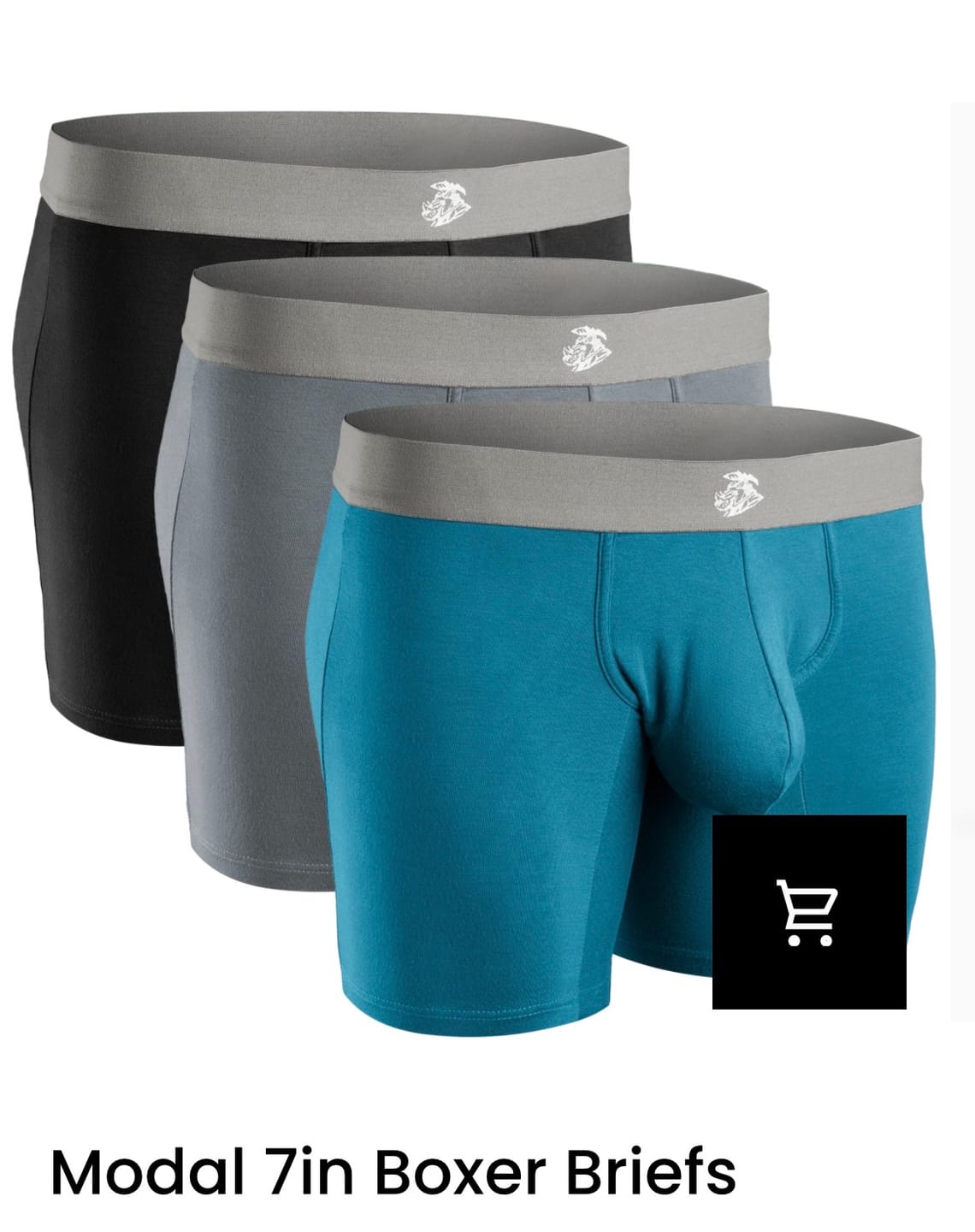 Customer photo review of Nylon 7in Boxer Briefs V-Fly 3pk Black/Dark Blue/Gray
