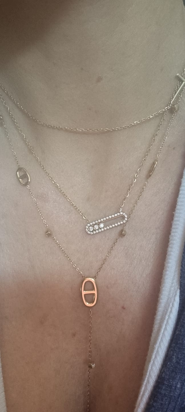 Customer photo review of Elegance Deluxe Y Kette 14K Vergoldet