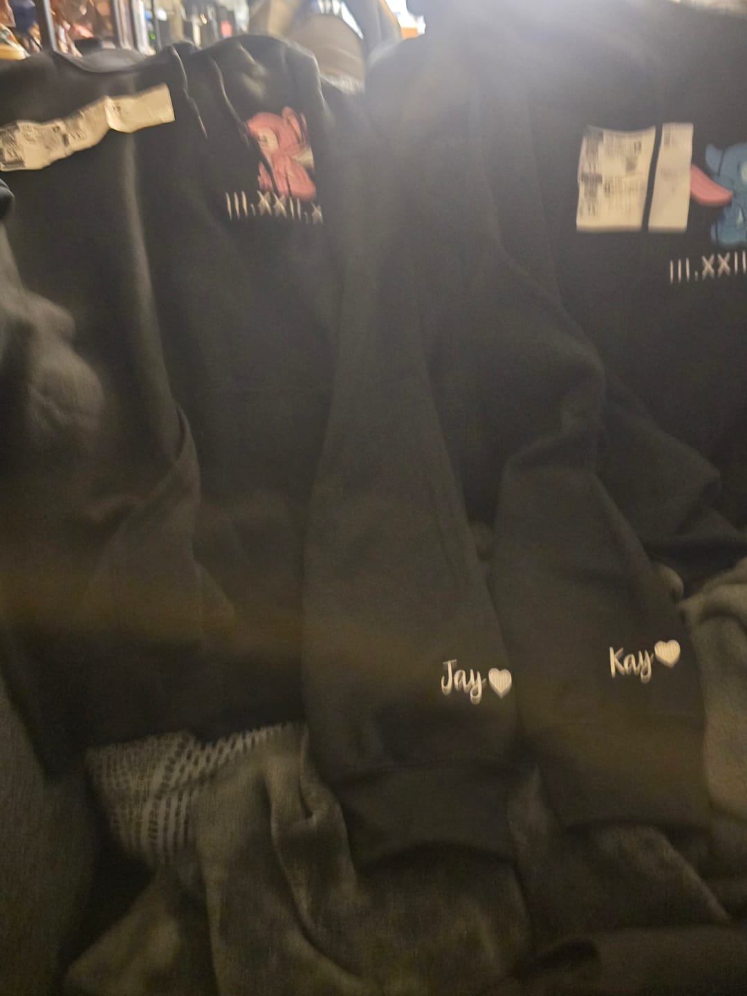 Customer photo review of Custom Embroidered Hoodies for Couples, Matching Roman Numeral Date Embroidery Sweatshirts