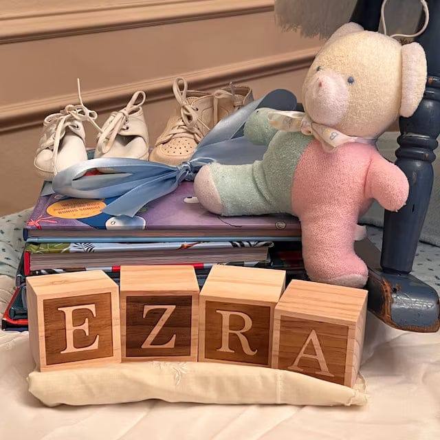 Customer photo review of Personalized Wooden Blocks | Custom Engraved Name Blocks | Nursery Baby Name Wooden Blocks | Emboss